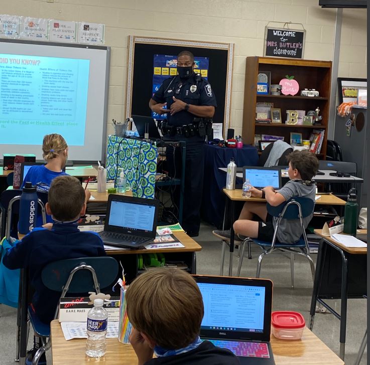 Officer Bady teaching DARE