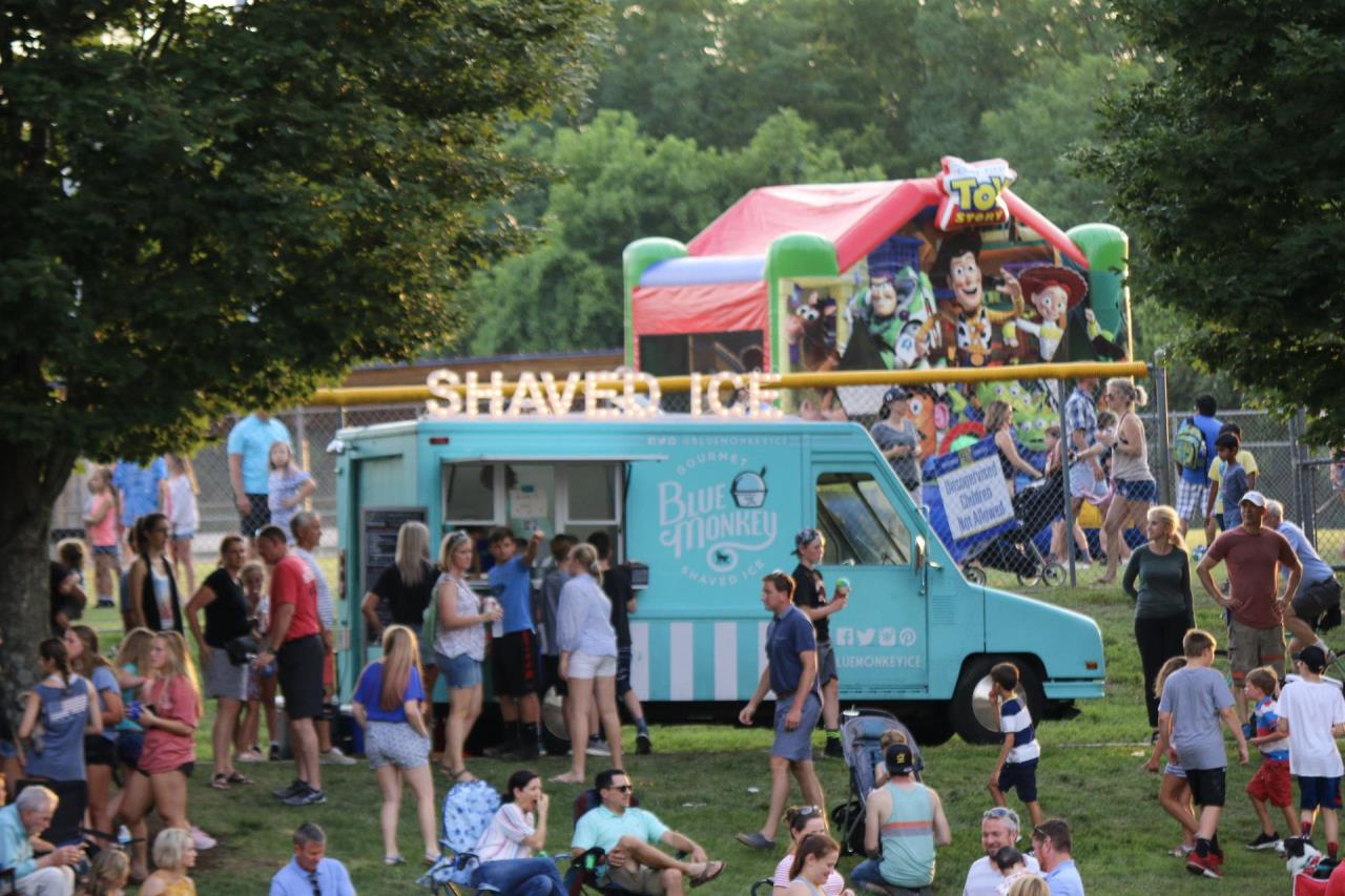 food truck in crowd