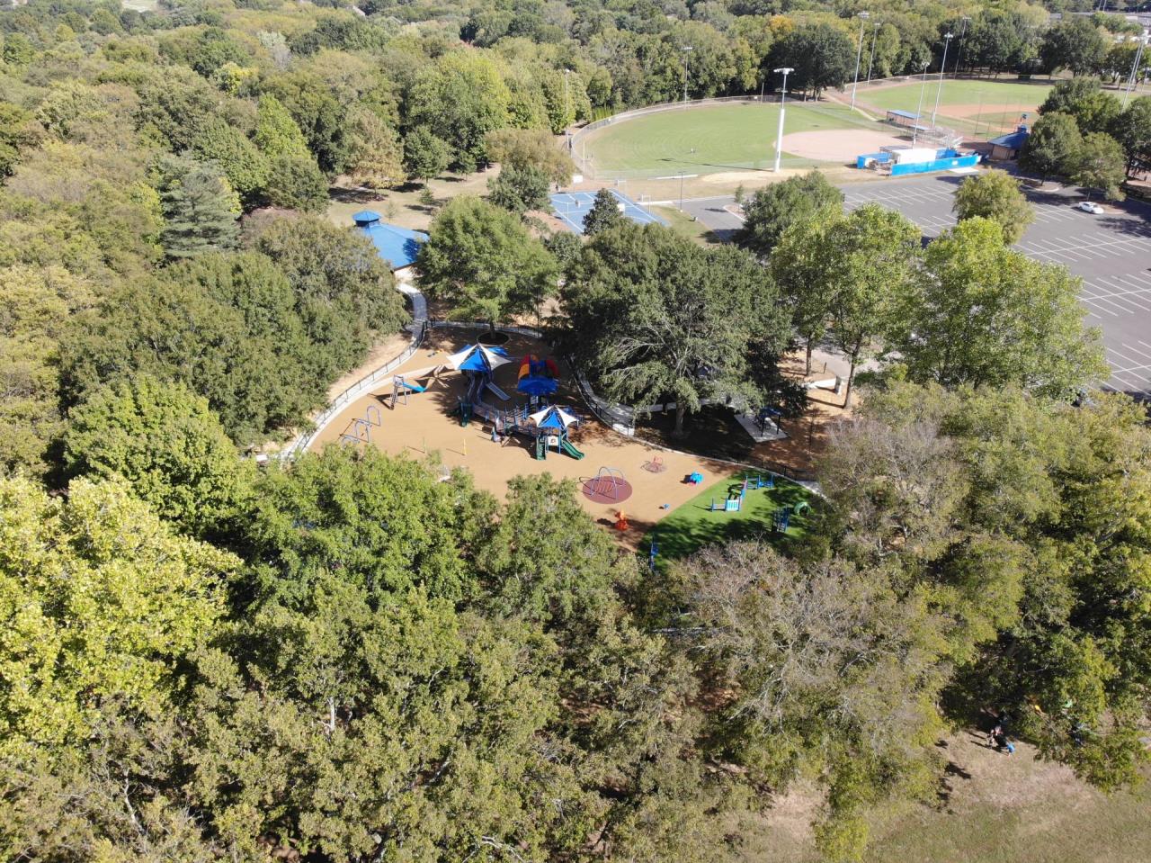 Aerial view of the playground taken by drone during the grand opening.