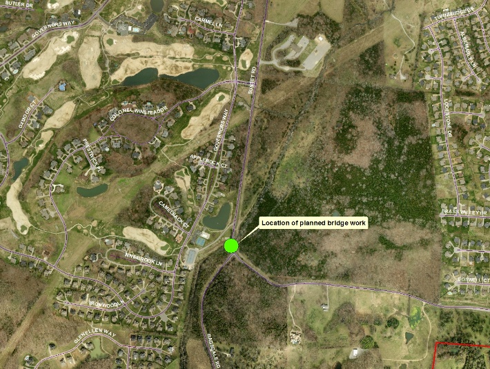 Sunset Road Bridge Work Location